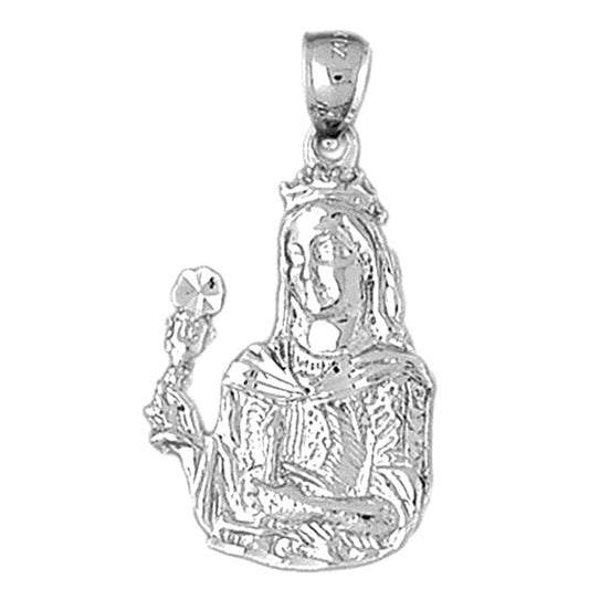 10K, 14K or 18K Gold Mother Mary Pendant