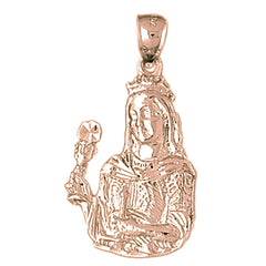 10K, 14K or 18K Gold Mother Mary Pendant