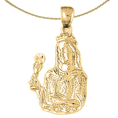 10K, 14K or 18K Gold Mother Mary Pendant