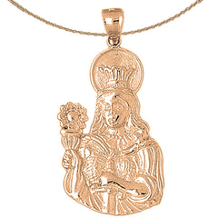 10K, 14K or 18K Gold Mother Mary Pendant