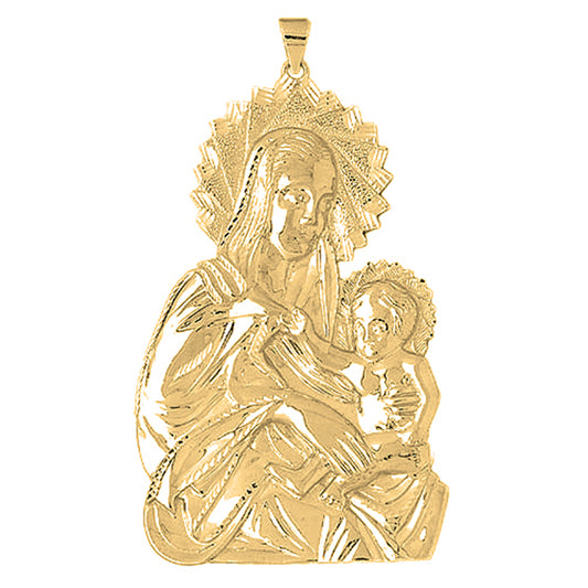 10K, 14K or 18K Gold Mother Mary Pendant