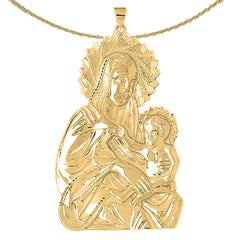 10K, 14K or 18K Gold Mother Mary Pendant