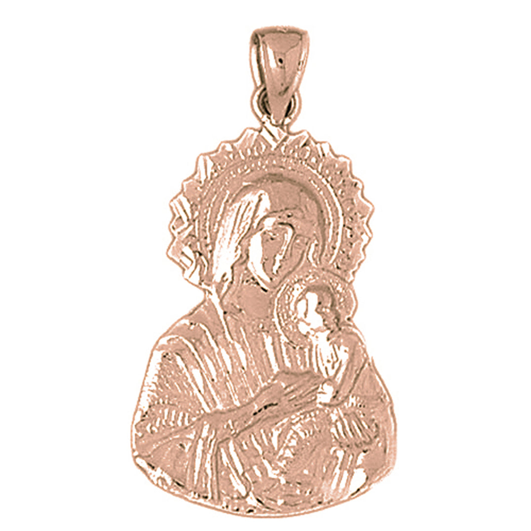 10K, 14K or 18K Gold Mother Mary Pendant