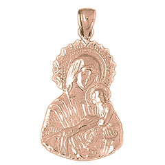 10K, 14K or 18K Gold Mother Mary Pendant