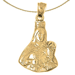 10K, 14K or 18K Gold Mother Mary Pendant