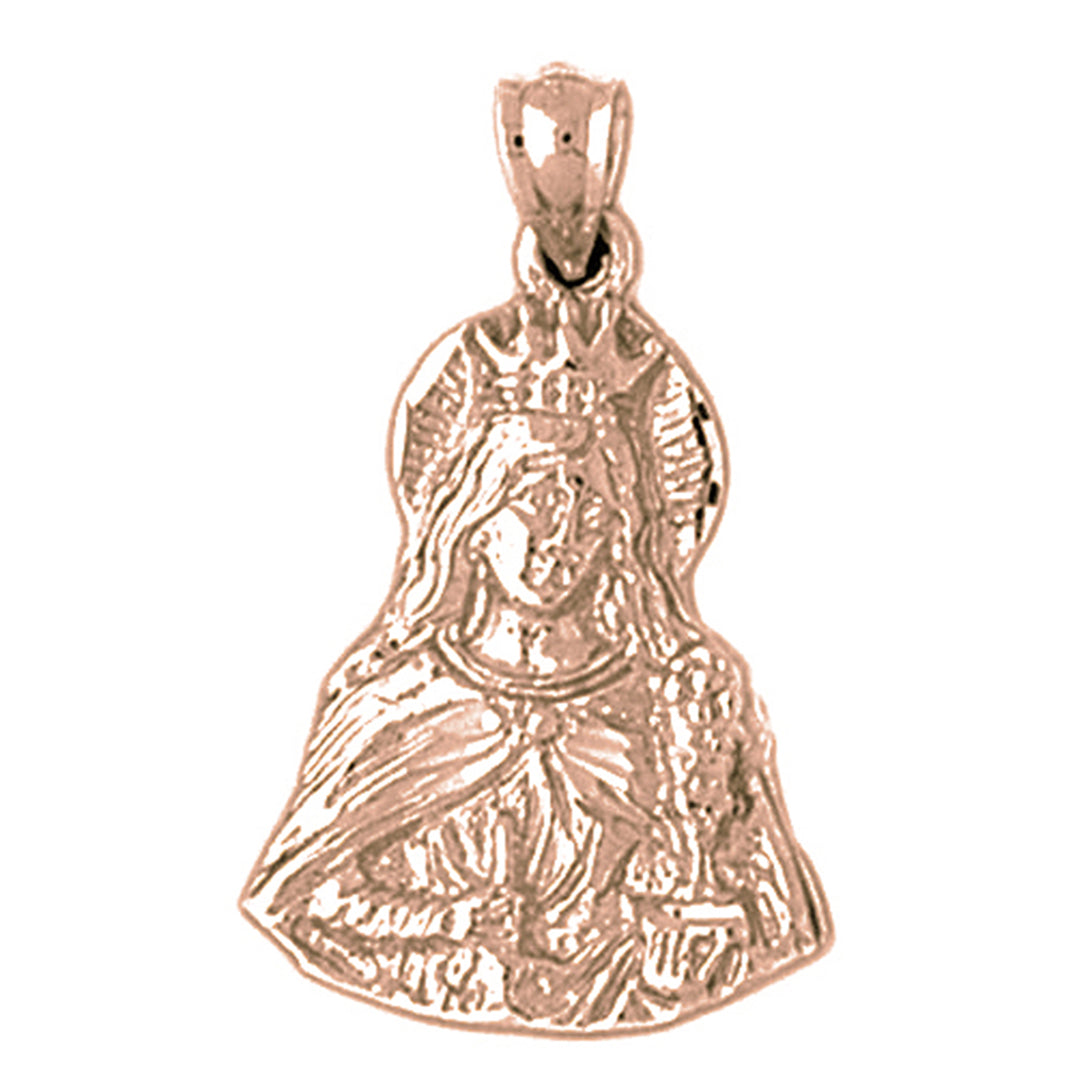 10K, 14K or 18K Gold Mother Mary Pendant