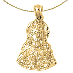 10K, 14K or 18K Gold Mother Mary Pendant