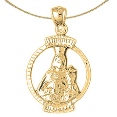 10K, 14K or 18K Gold Mother Mary Pendant