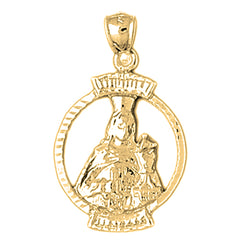 10K, 14K or 18K Gold Mother Mary Pendant