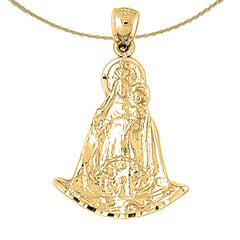 10K, 14K or 18K Gold Mother Mary Pendant