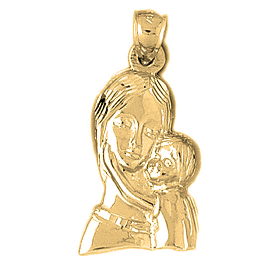 10K, 14K or 18K Gold Mother Mary Pendant