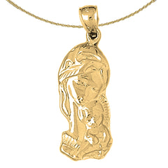 10K, 14K or 18K Gold Mother Mary Pendant