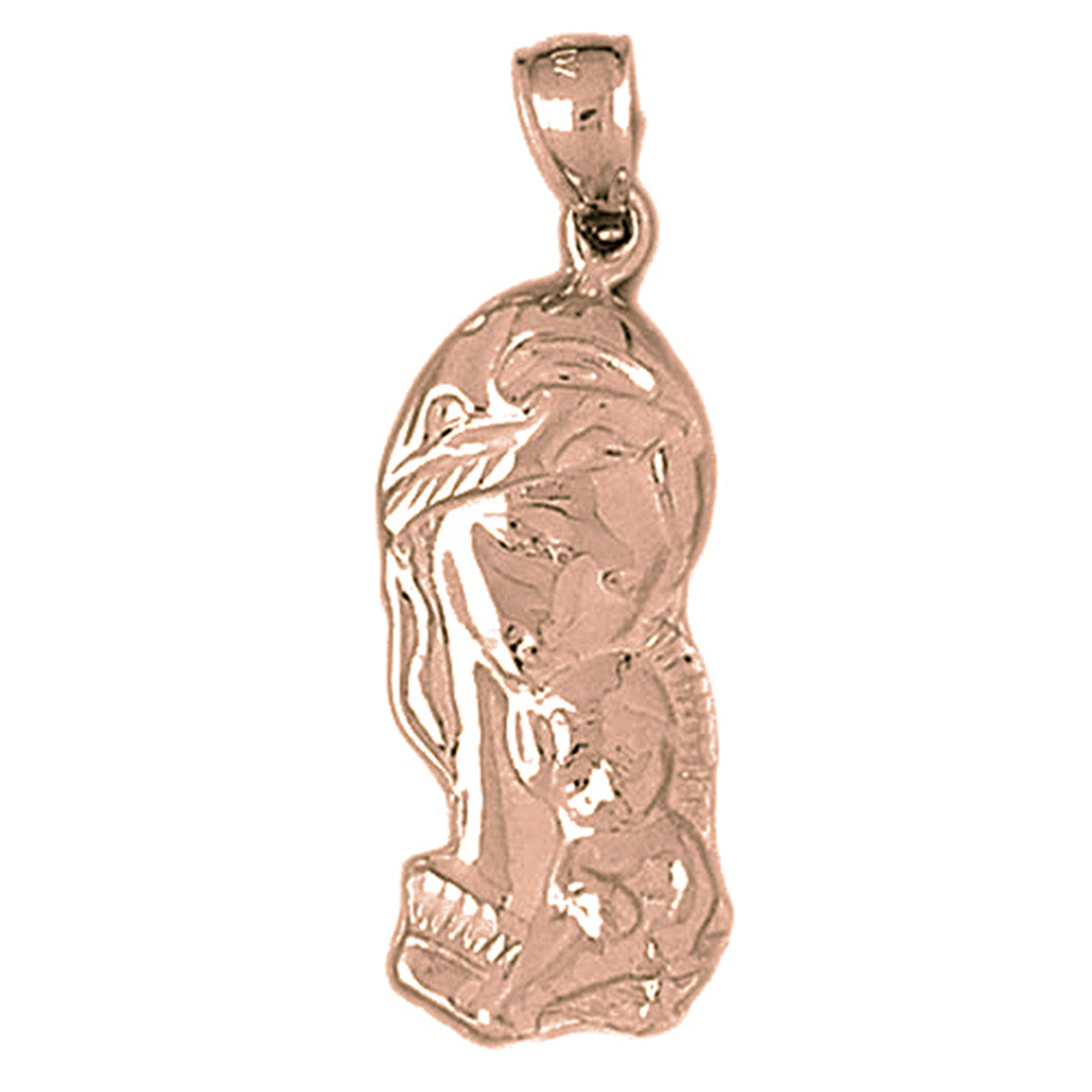 10K, 14K or 18K Gold Mother Mary Pendant