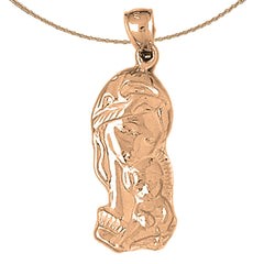 10K, 14K or 18K Gold Mother Mary Pendant