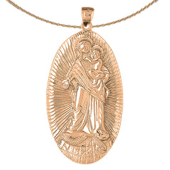 10K, 14K or 18K Gold Mother Mary, Mother And Child Pendant