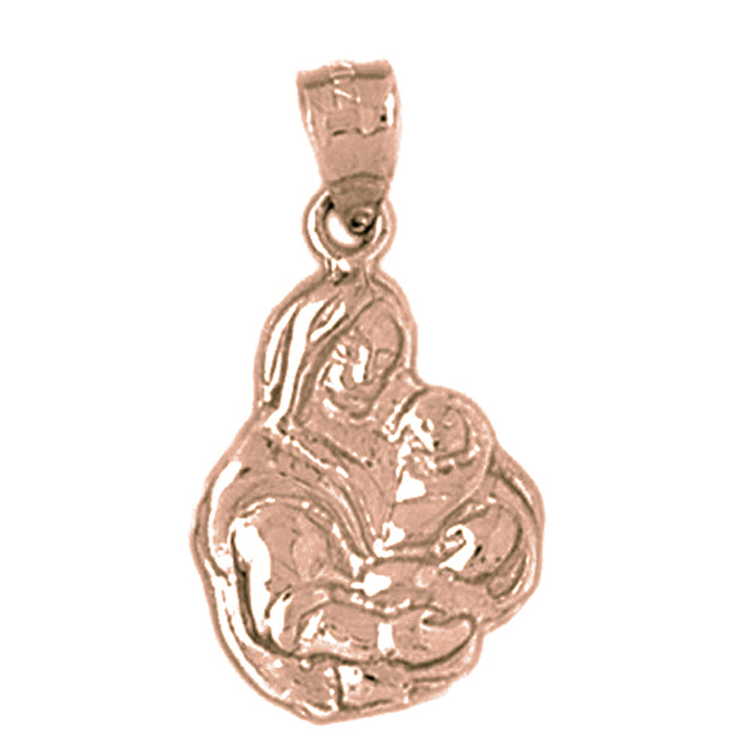 10K, 14K or 18K Gold Mother Mary, Mother And Child Pendant