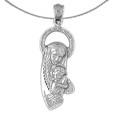 10K, 14K or 18K Gold Mother Mary Pendant