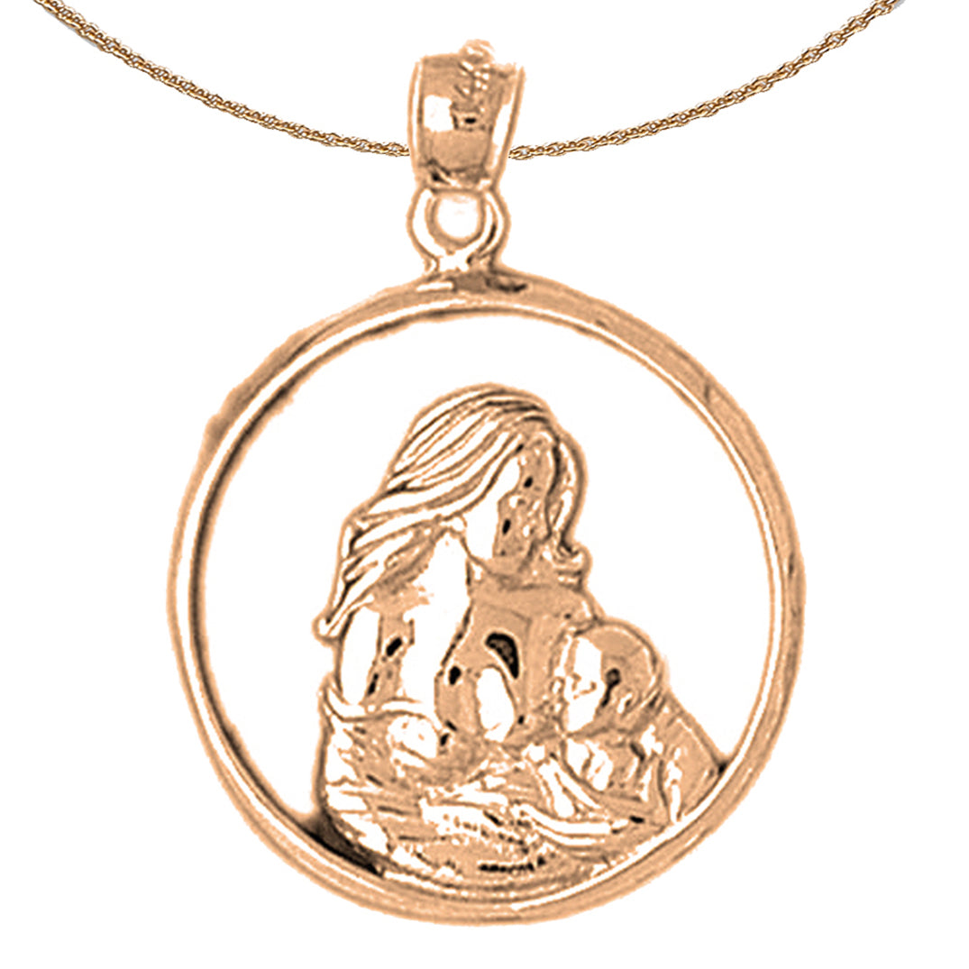 10K, 14K or 18K Gold Mother Mary Pendant