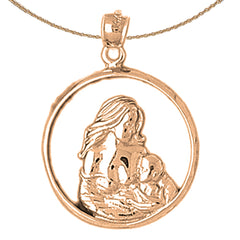 10K, 14K or 18K Gold Mother Mary Pendant