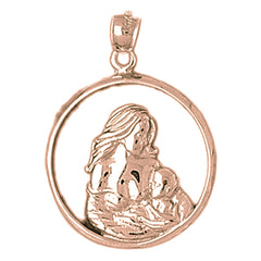 10K, 14K or 18K Gold Mother Mary Pendant