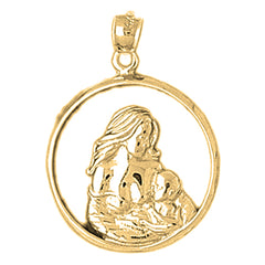 10K, 14K or 18K Gold Mother Mary Pendant