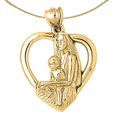 10K, 14K or 18K Gold Mother Mary Pendant