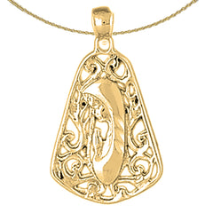 10K, 14K or 18K Gold Mother Mary, Praying Woman Pendant