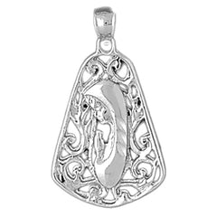 10K, 14K or 18K Gold Mother Mary, Praying Woman Pendant