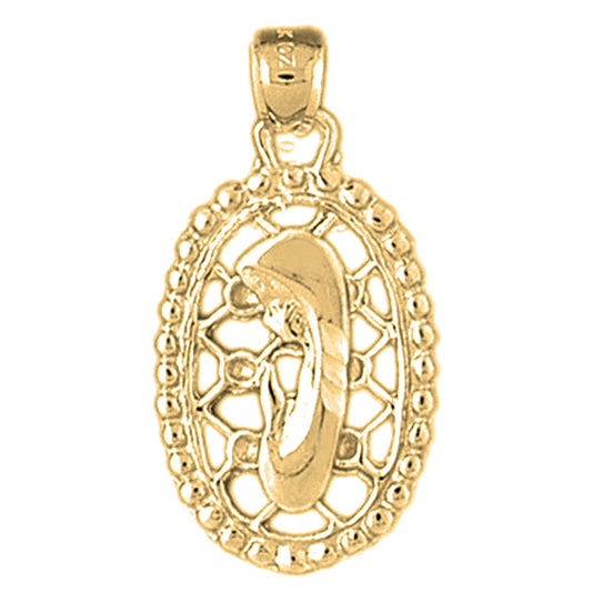 10K, 14K or 18K Gold Mother Mary, Praying Woman Pendant