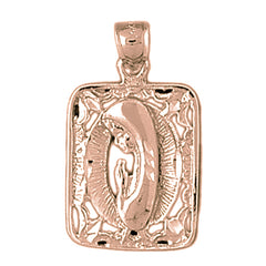 10K, 14K or 18K Gold Mother Mary, Praying Woman Pendant