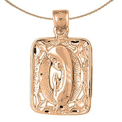 10K, 14K or 18K Gold Mother Mary, Praying Woman Pendant