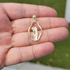 14K or 18K Gold Mother Mary, Praying Woman Pendant