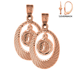 14K or 18K Gold Our Lady Guadalupe Earrings