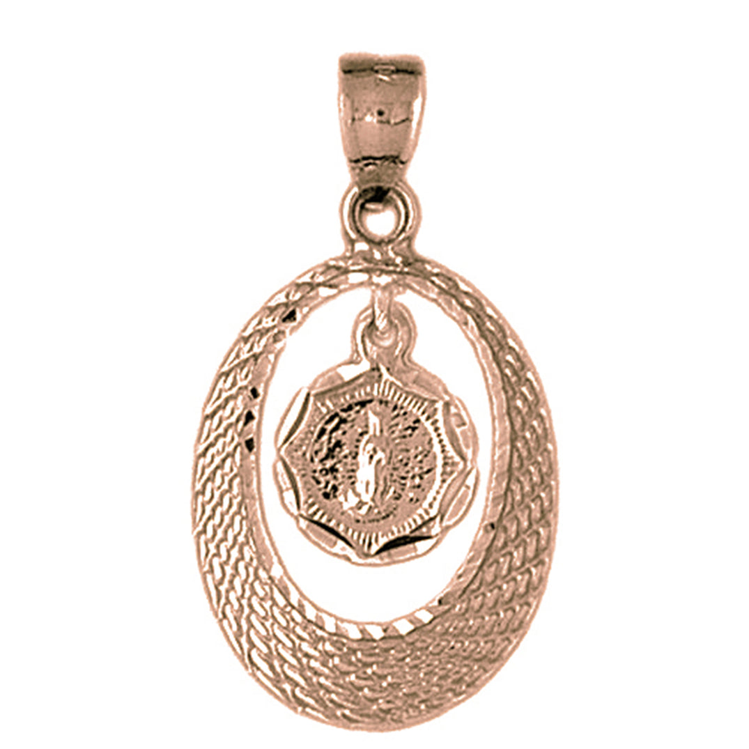 10K, 14K or 18K Gold Our Lady Guadalupe Pendant