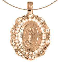 10K, 14K or 18K Gold Our Lady Guadalupe Pendant