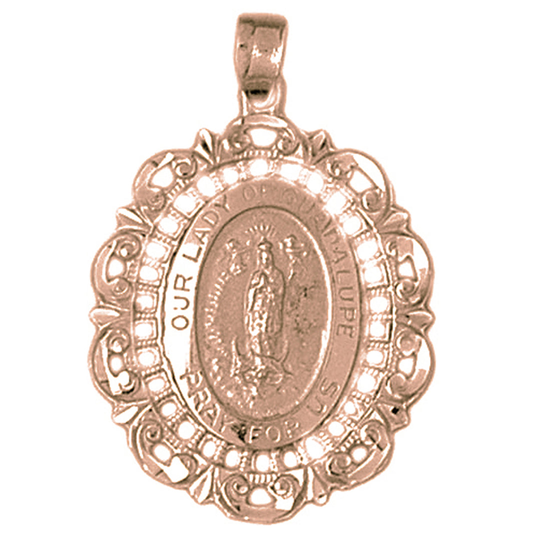 10K, 14K or 18K Gold Our Lady Guadalupe Pendant