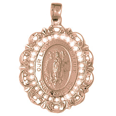 10K, 14K or 18K Gold Our Lady Guadalupe Pendant