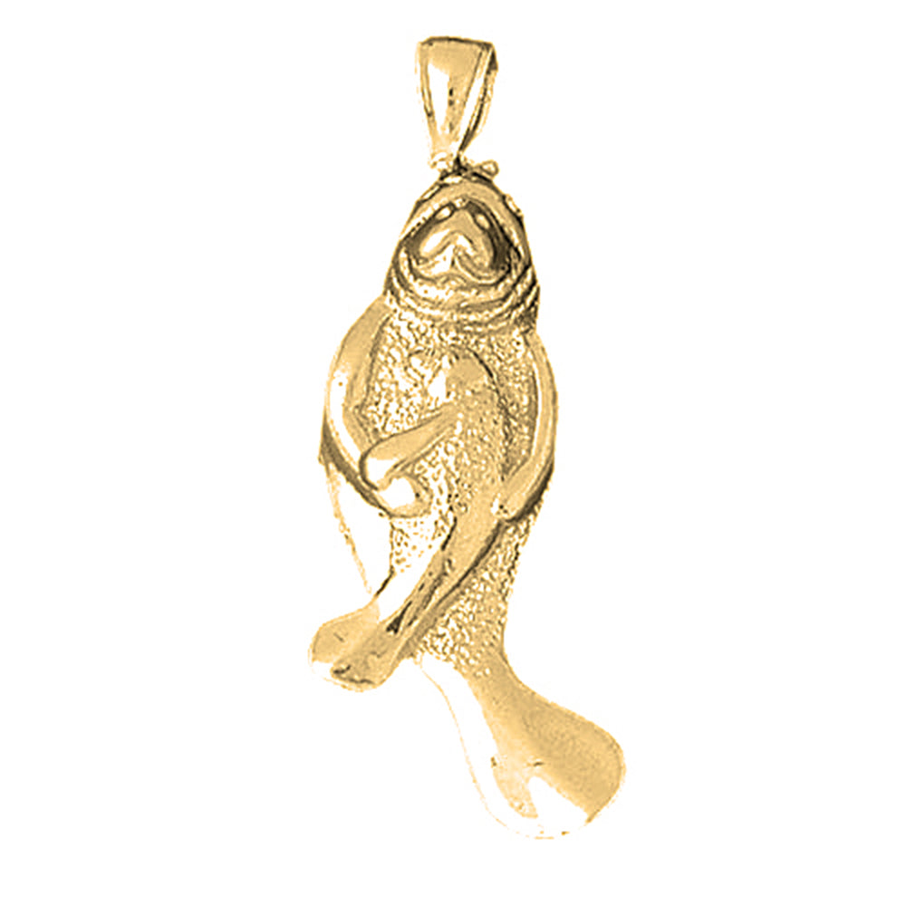 10K, 14K or 18K Gold Manatee Pendant