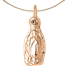 14K or 18K Gold Our Lady Guadalupe Pendant