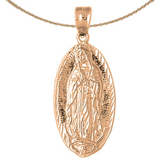 10K, 14K or 18K Gold Our Lady Guadalupe Pendant