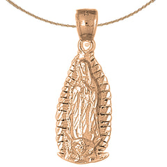 10K, 14K or 18K Gold Our Lady Guadalupe Pendant