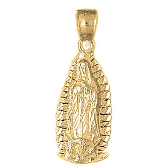 10K, 14K or 18K Gold Our Lady Guadalupe Pendant