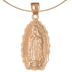 10K, 14K or 18K Gold Our Lady Guadalupe Pendant