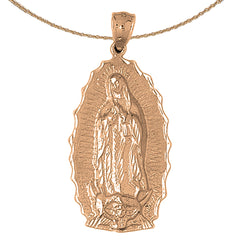 10K, 14K or 18K Gold Our Lady Guadalupe Pendant