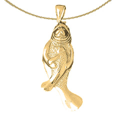 10K, 14K or 18K Gold Manatee Pendant