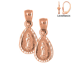 Pendientes Nuestra Señora Guadalupe de Oro de 14K o 18K