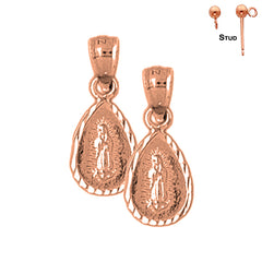 14K or 18K Gold Our Lady Guadalupe Earrings