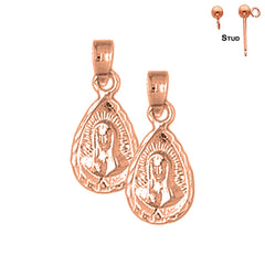 14K or 18K Gold Our Lady Guadalupe Earrings