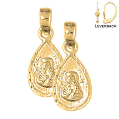 Pendientes de Nuestra Señora de Guadalupe de Plata de Ley de 19 mm (chapados en oro blanco o amarillo)