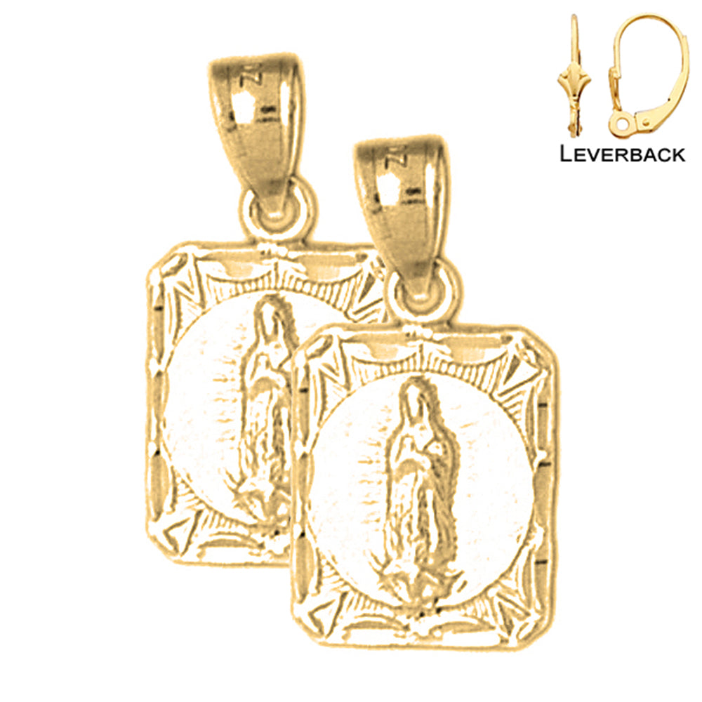 14K or 18K Gold Our Lady Guadalupe Earrings